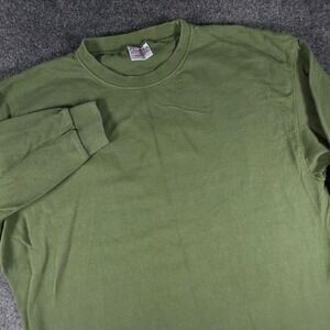 VTG Pluma Heavyweight Cotton Long Sleeve T-Shirt Mens XL Green Made in USA